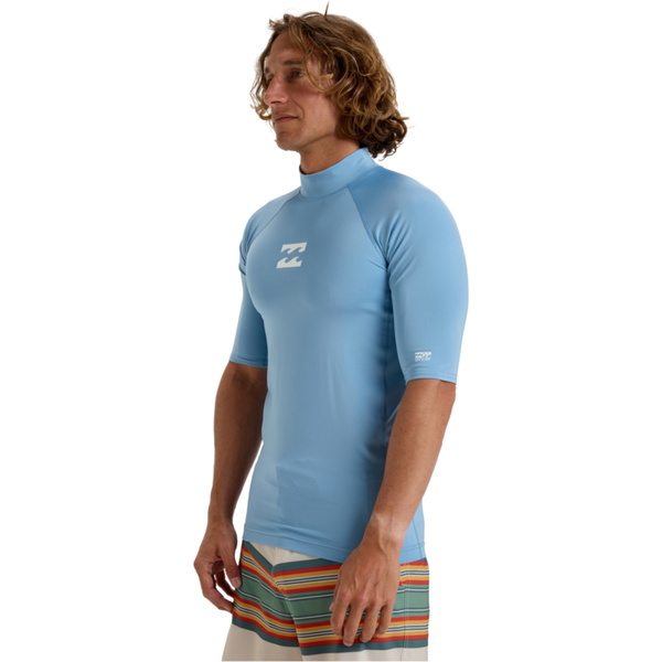 2026 Billabong Mens Waves All Day Short Sleeve Rash Vest EBYWR00101 - Sky Blue